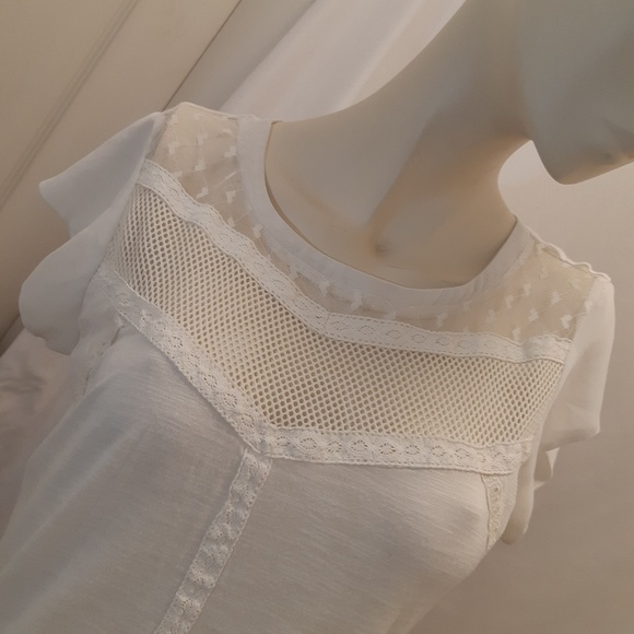 Maison Coupe White Luxury Cap Sleeve Tee - Picture 2 of 6